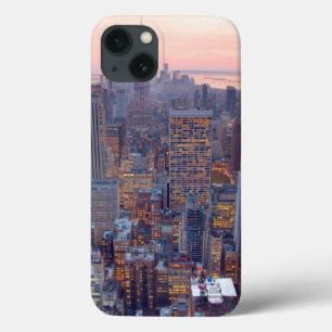 iPhone 13 Coque Vue large de Manhattan au coucher du soleil