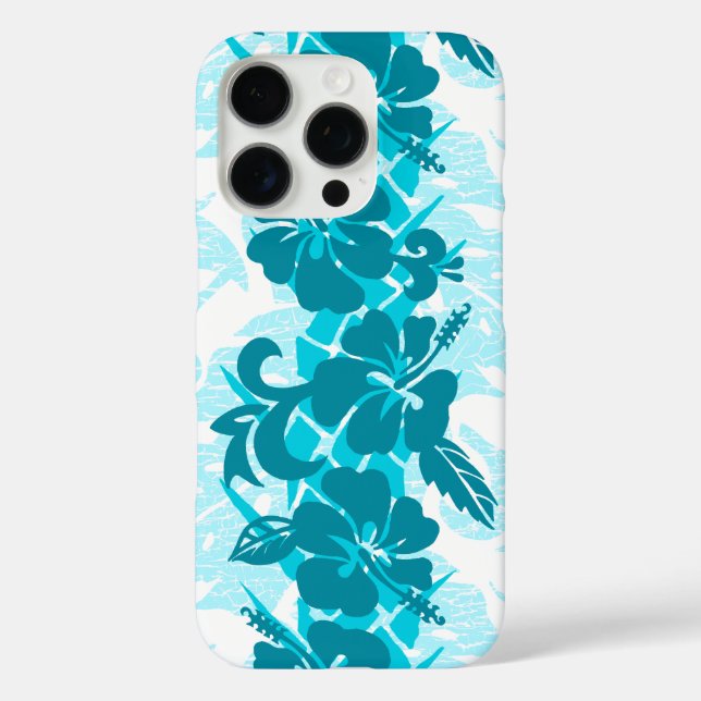 Coques Case-Mate iPhone Waikoloa Hibiscus hawaïen Turquoise floral (Verso)