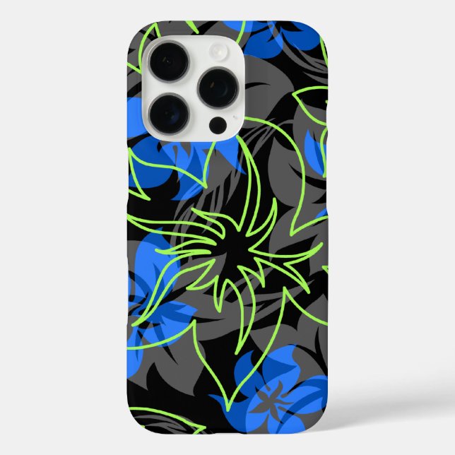 Coques Case-Mate iPhone Wailea Hibiscus Hawaiian Floral Camo Royal (Verso)