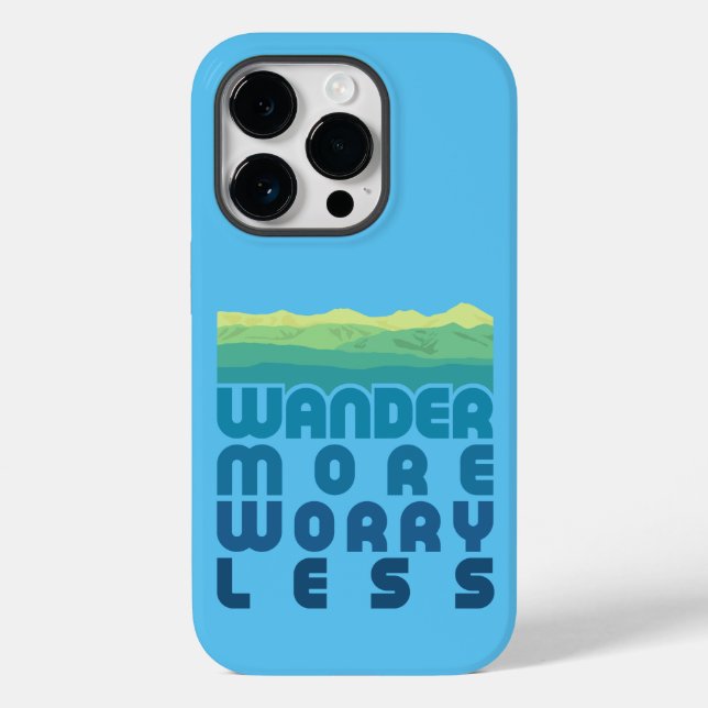 Coques Case-Mate iPhone Wander More Worry Less/blue gradient Coque-Mate iP (Verso)