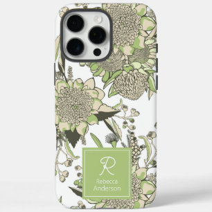 Coques iPhone 16 Pro Max Waratah personnalisé et Eucalyptus de noix