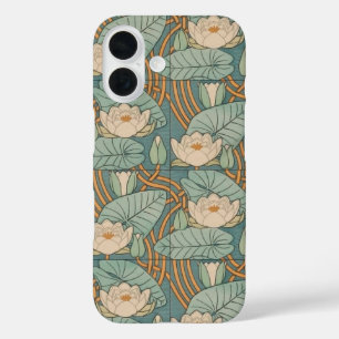 Coques iPhone 16 Water Lys Lily Art Nouveau Nature