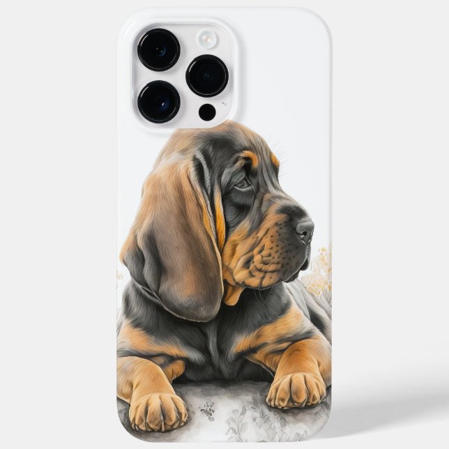 COQUES Case-Mate iPhone WATERCOLOR BLACK & TAN BLOODHOUND PUPPING CHIEN (Verso)