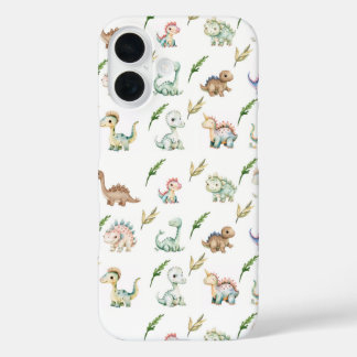 Coques iPhone 16 Watercolor Dinosaur Discovery iphone Case