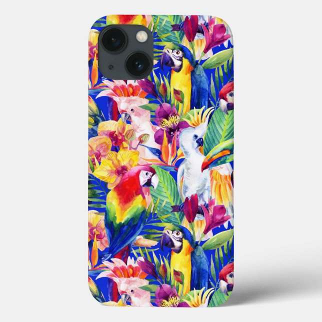 Coques Case-Mate iPhone Watercolor Parrots (Verso)