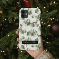 Watercolor Winter Forest Motif sans joint