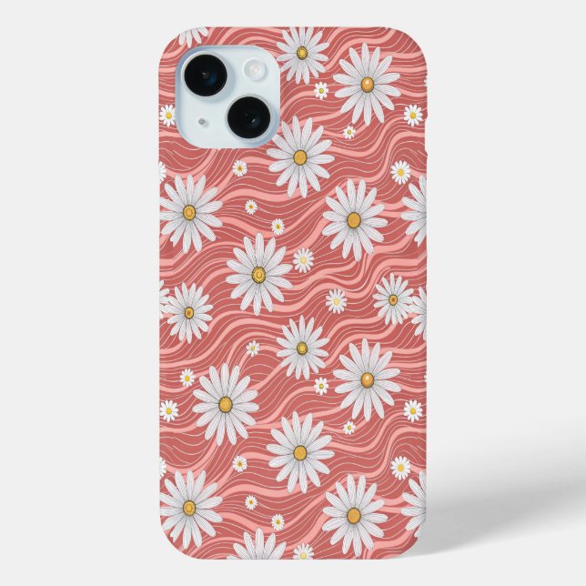 Coques Case-Mate iPhone Wavy Pink Daisies (Verso)