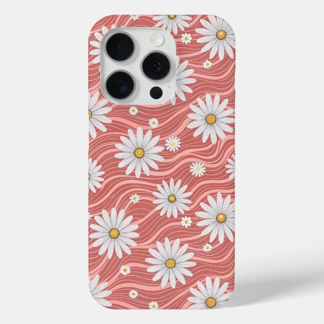 Coques Case-Mate iPhone Wavy Pink Daisies (Verso)