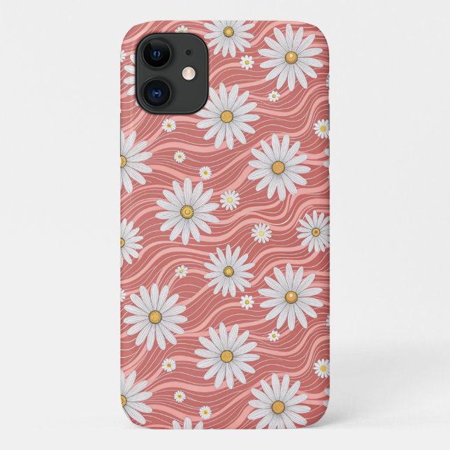 Coques Case-Mate iPhone Wavy Pink Daisies (Dos)
