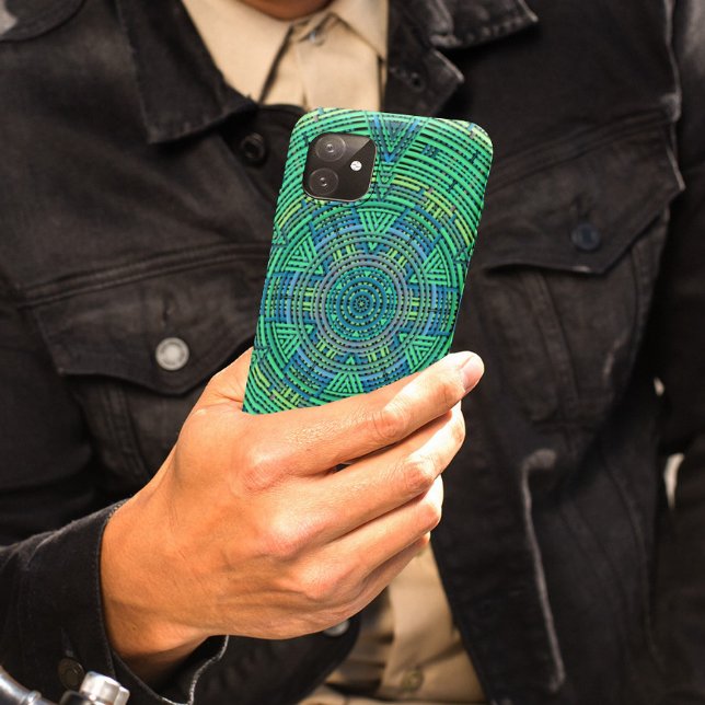 Coques Case-Mate iPhone Weaver Mandala Vert et Bleu (Créateur téléchargé)