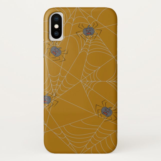 Coques Case-Mate iPhone Web et citrouilles d'araignées d'Halloween (Dos)