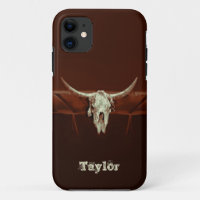 Western Bull Skull Pays rustique Brown
