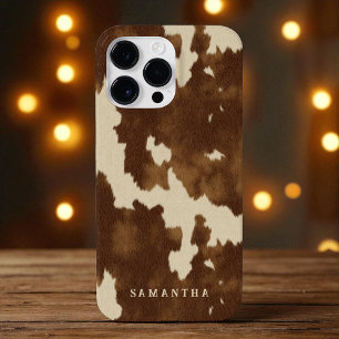 Coque Pour Pour iPhone 14 Pro Max Western Country Cowgirl Brown Nom personnalisé