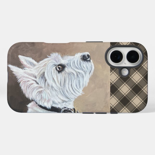 Coques Case-Mate iPhone Westie Recherche vers le profil B (Verso (horizontal))
