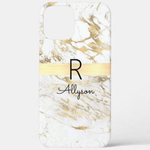 Case-Mate iPhone Case Wh & Gold Marble Gold Bar, do-it-yourself Nom Noir