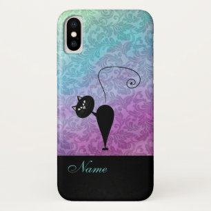 Case-Mate iPhone Case Whimsical Funny tendance chat noir damask