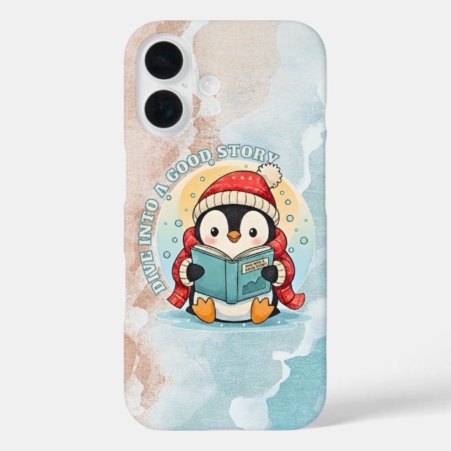Coques Case-Mate iPhone Whimsical Reading Penguin Bookish iPhone Case (Verso)