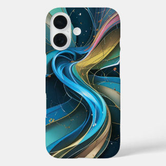 Coques iPhone 16 Whirling in Watercolor - Serene Cosmic Harmony
