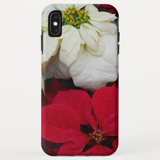 Coques Case-Mate iPhone White and Red Poinsettias (Dos)