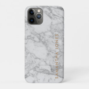 Case-Mate iPhone Case White Carrara Marble Gold Classic Personalised