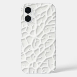 Coques iPhone 16 White Embossed iPhone Case with Abstract Texture