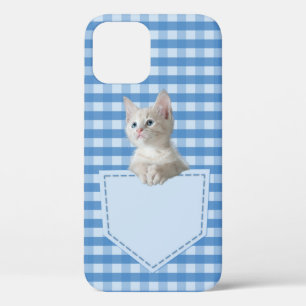 Case-Mate iPhone Case White Kitten poche bleu drôle illusion 3D