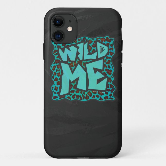 Coques Case-Mate iPhone Wild Me Design léopard Brown et Turquoise (Dos)