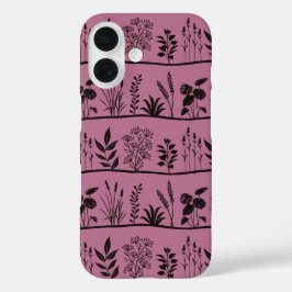 Coques iPhone 16 Wild Meadows Minimal Botanical Plants Silhouette