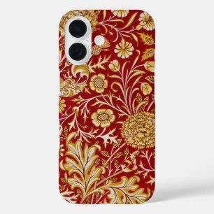 Coques iPhone 16 William Morris Cherwell Motif Floral Rouge