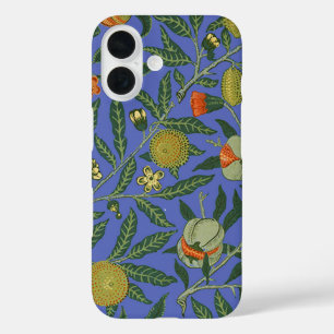 Coques iPhone 16 William Morris Pomegranate Bleu papier peint color