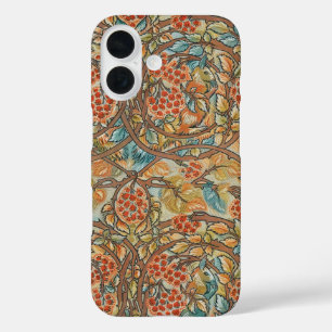 Coques iPhone 16 William Morris Style Cottagecore Écureuil Floral