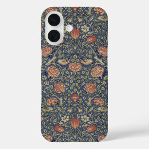 Coques iPhone 16 William Morris Tudor Fond d'écran Rose