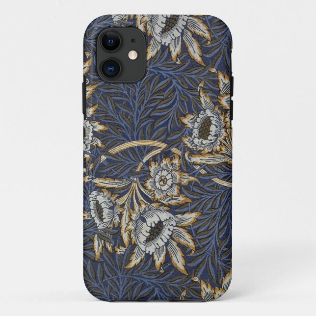 Coques Case-Mate iPhone William Morris Tulip Willow Blue Motif (Dos)