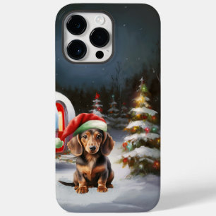 Coque Pour Pour iPhone 14 Pro Max Winter Dachshund Caravan Christmas Adventure