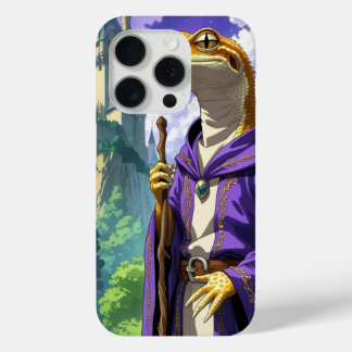 Coque iPhone 15 Pro "Wizard Gecko – Retro Anime Medieval Magic