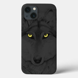 iPhone 13 Coque Wolf Eyes II (yeux jaunes) - gris