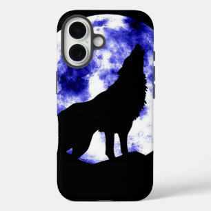 Coques iPhone 16 Wolf Howling à Moon