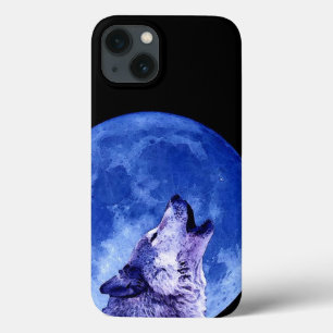 Etui iPhone 13 Wolf Howling à Moon