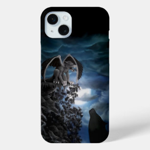 Coque iPhone 15 Mini Wolf Moon - Wolf avec Golem