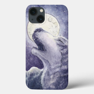 iPhone 13 Coque "Wolf Song" Original Watercolor Art Coque.