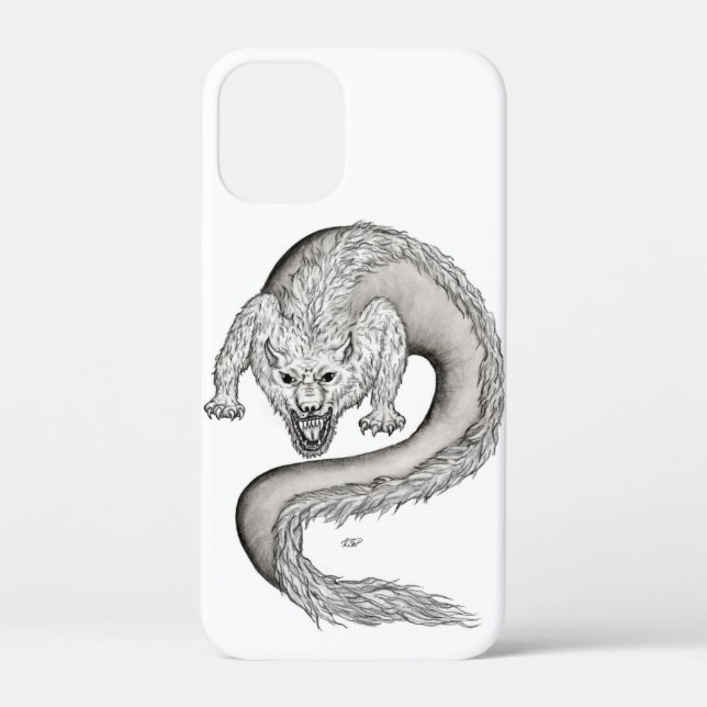 Coques Case-Mate iPhone Wolfdragon design noir et blanc (Verso)