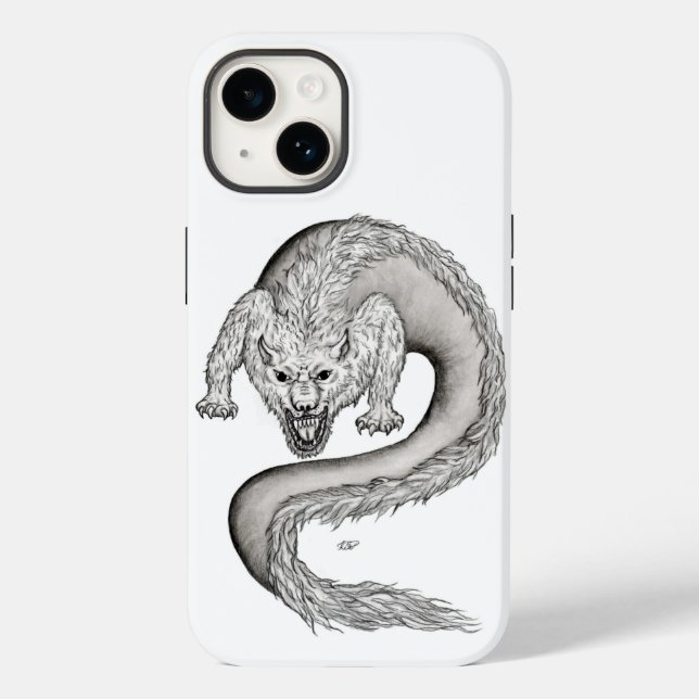 Coques Case-Mate iPhone Wolfdragon design noir et blanc (Verso)