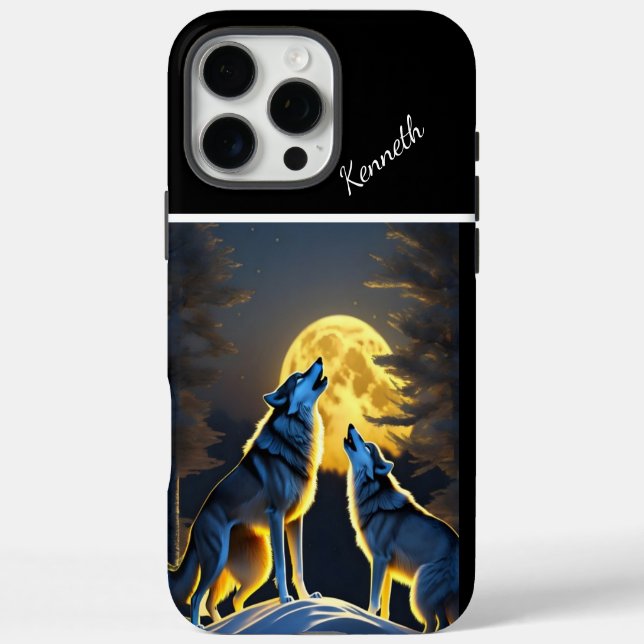 Coques Case-Mate iPhone Wolf's Howl atteint la Pleine lune (Verso)