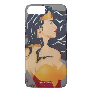 Coque iPhone 8 Plus/7 Plus Wonder Woman Profil rétro Sunburst 3