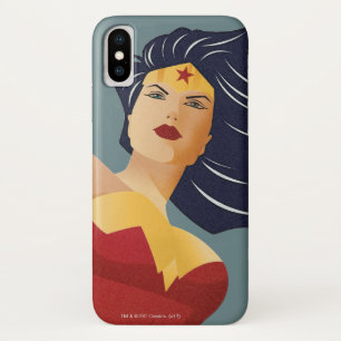 Coque iPhone X Wonder Woman Retro City Sunburst