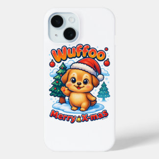 Coque Pour iPhone 15 Wuffoo Roony Joyeux Noël Kawaii 3D Fêtes