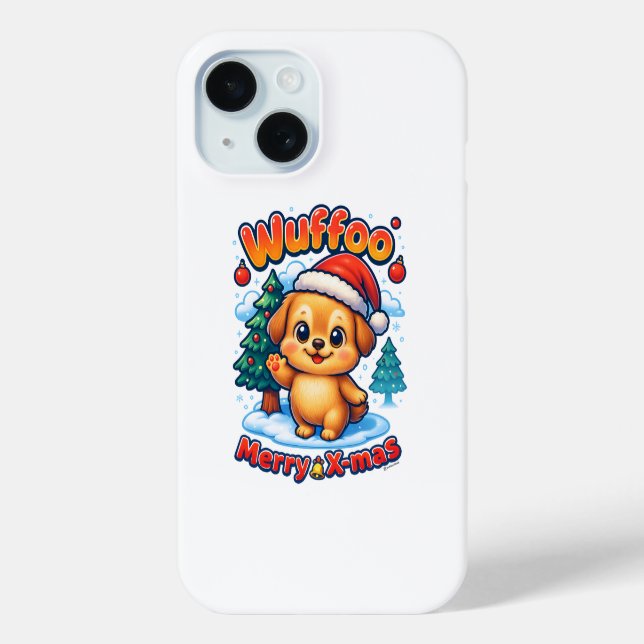 Coques Case-Mate iPhone Wuffoo Roony Merry X-mas Kawaii 3D Holiday (Verso)