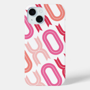 Coque Pour iPhone 15 XOXO Love And Kisses Typographie Saint-Valentin