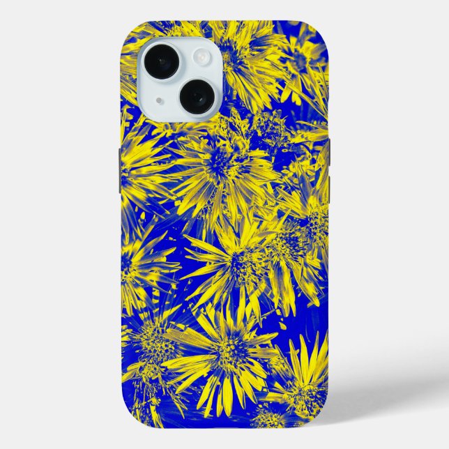 Coques Case-Mate iPhone Yellow Flowers On Blue (Verso)