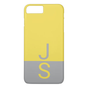 Case-Mate iPhone Case Yellow & Grey Modern Initials monogram